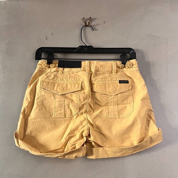 ANTHROPOLOGIE Yellow Rolled Utility Shorts - Picture 7 of 7